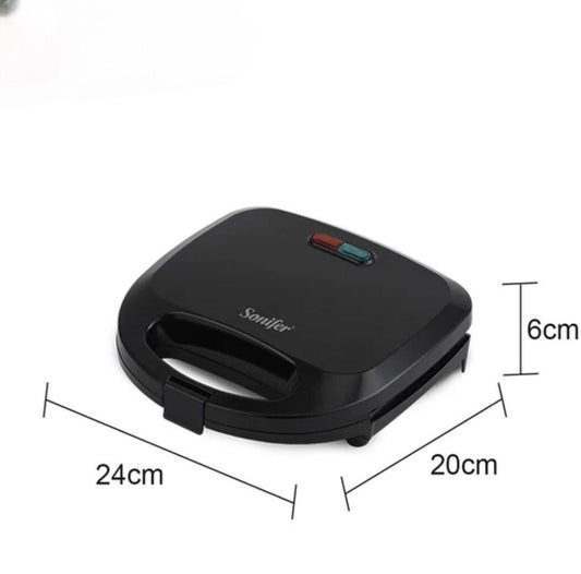 ماكينة صنع الوافل سونيفر 750 واط موديل SF-6043 باللون الأسود مع سطح غير لاصق