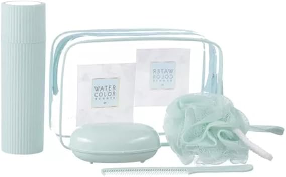 شنطة شاور شفافة مكونة من 4 قطع أساسية للاستحمام والسفر