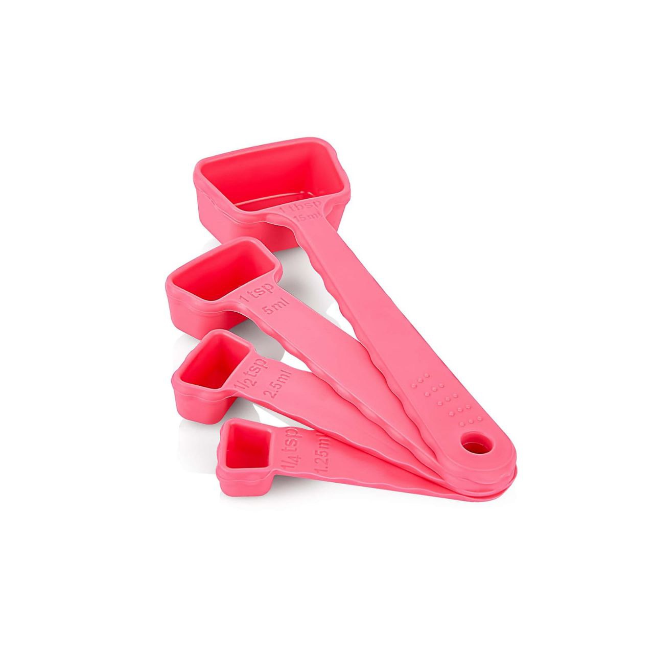 طقم ملاعق معيارية بلاستيك تركي مكون من 4 قطع لقياس التوابل والمكونات