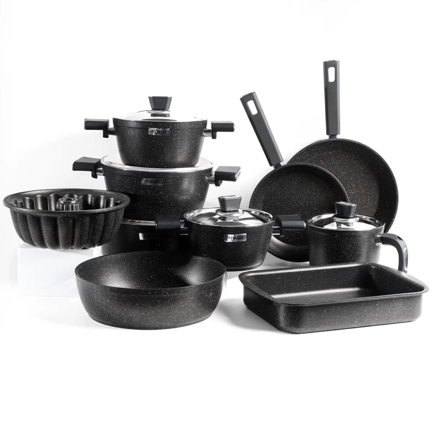طقم حلل جرانيت فيفالدي 15 قطعة – طهي صحي وأنيق