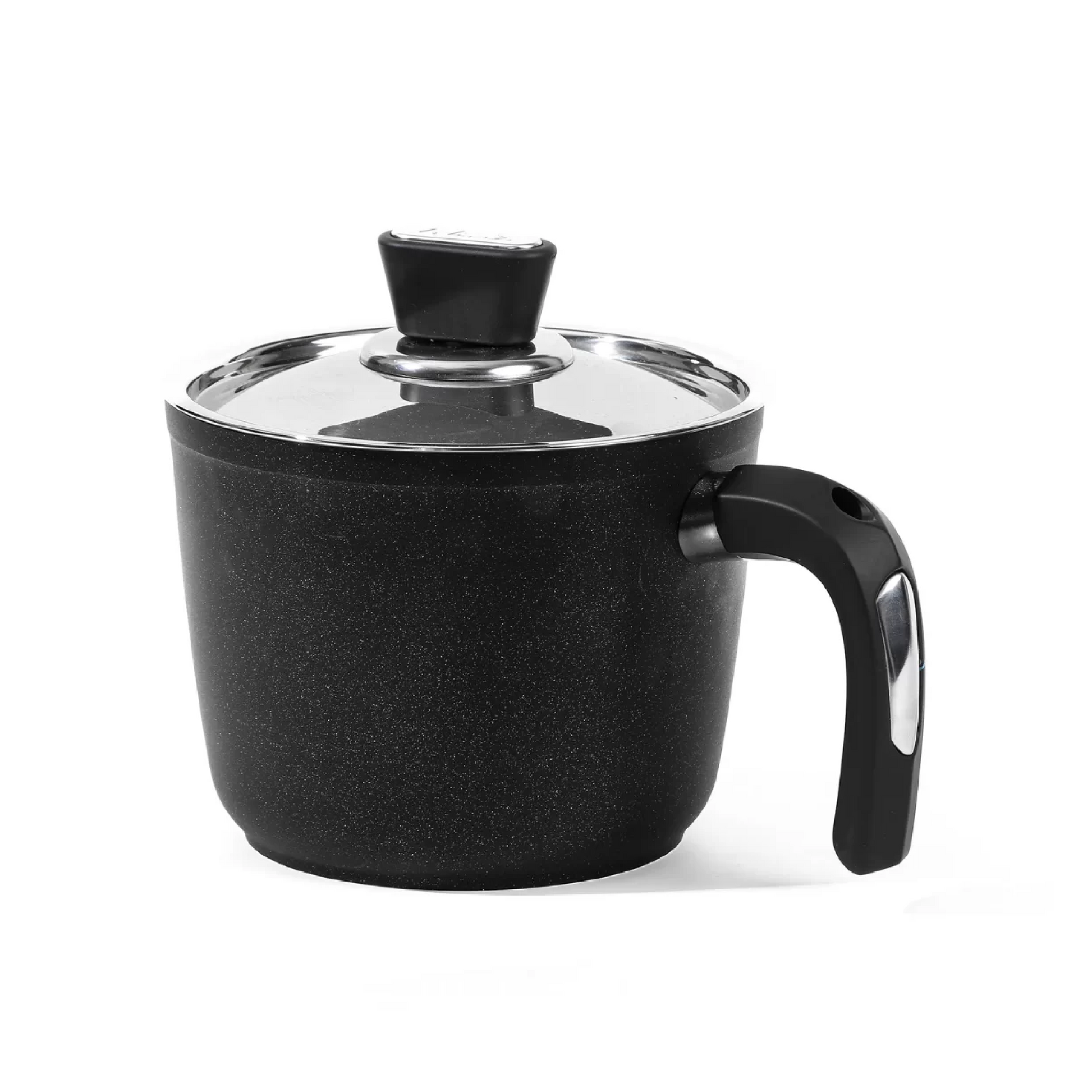 طقم حلل تيتانيوم فيفالدي 15 قطعة باللون الأسود مصنوع من التيتانيوم غير اللاصق بتصميم فاخر ومتانة عالية